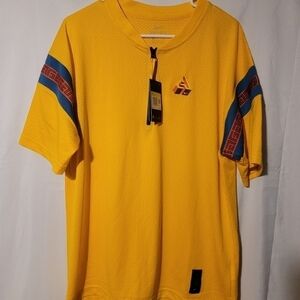 Nike Giannis Short Sleeve Shirt Yellow Size Small CK6296-739 Basketball Mens